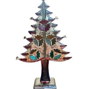 Vintage Tin Christmas Tree, Possibly Mexican. 20” Tall